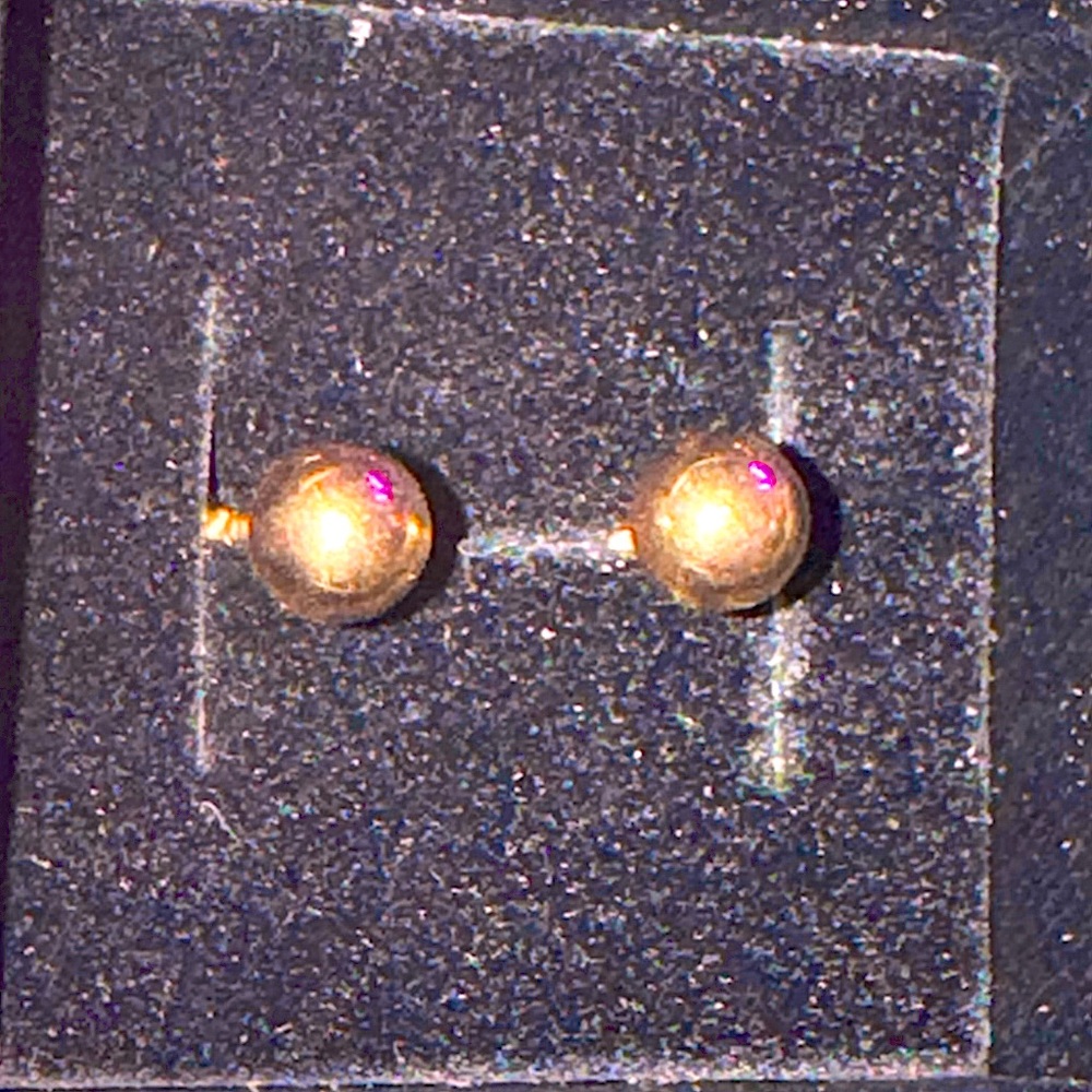 14k rose gold ball stud earrings